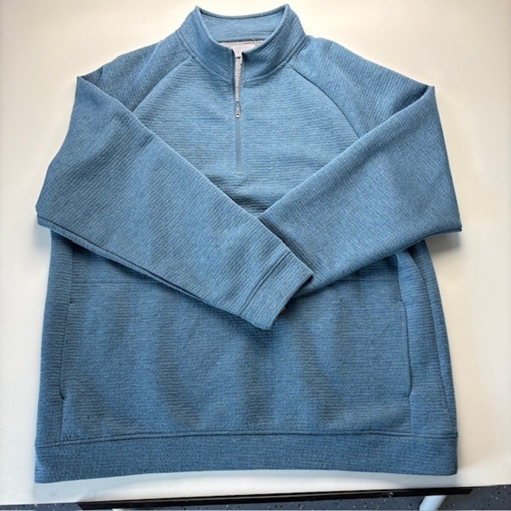 Berkley‎ Jensen Mens Blue Textured Quarter Zip Pullover Sweatshirt XXL
